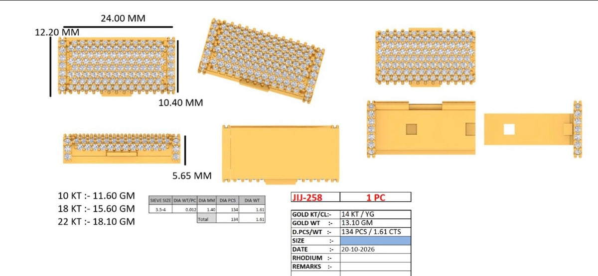 14k natural vs diamond box lock first half payment