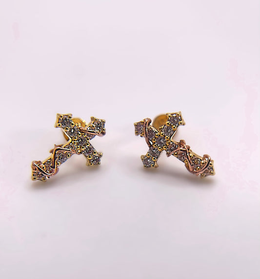 Thorn vine Cross Earrings