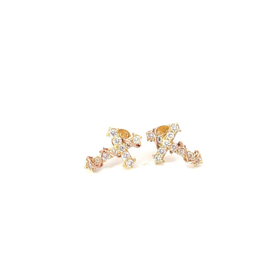 Rose Vine Cross Earrings