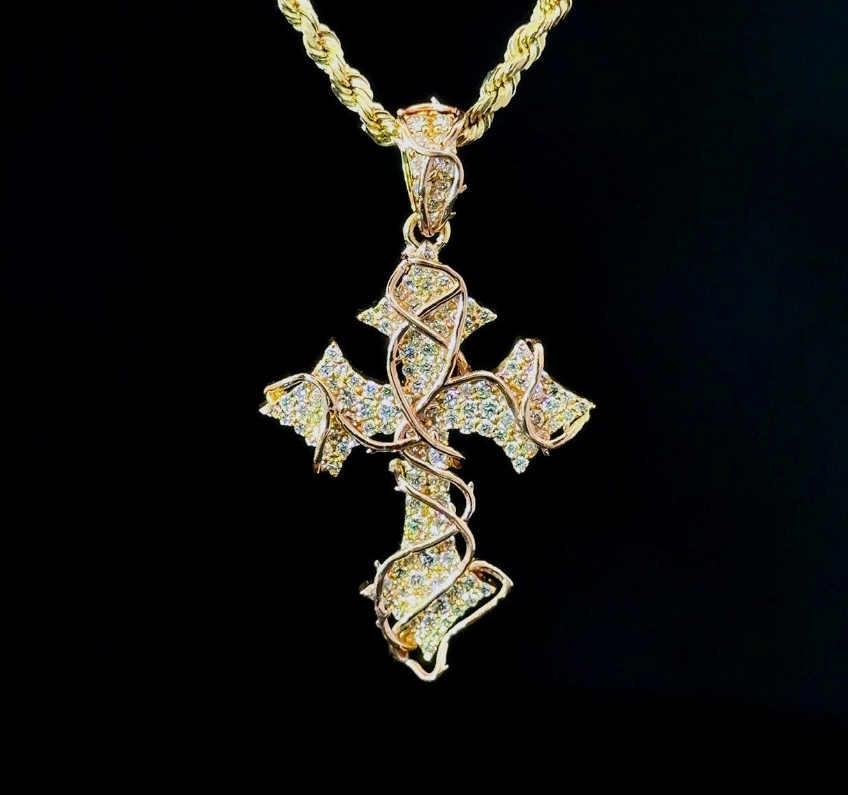 Thorn Vine Cross Pendant