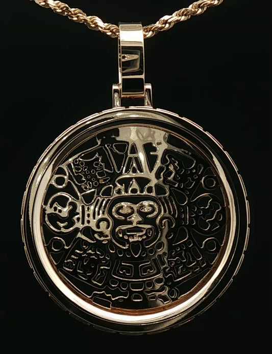 14k custom aztec backplate bezel for centenario