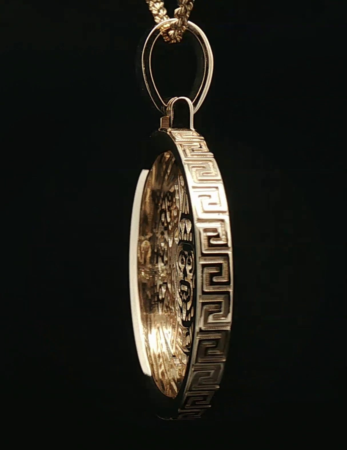 14k custom aztec backplate bezel for centenario