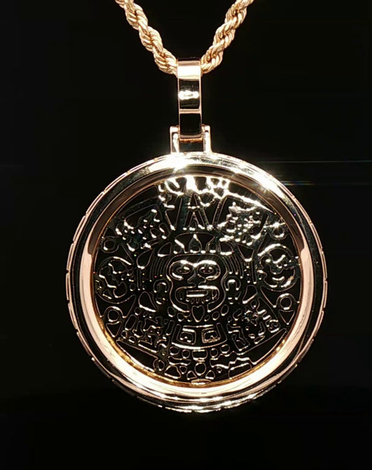 Custom 14k aztec backplate bezel for centenario