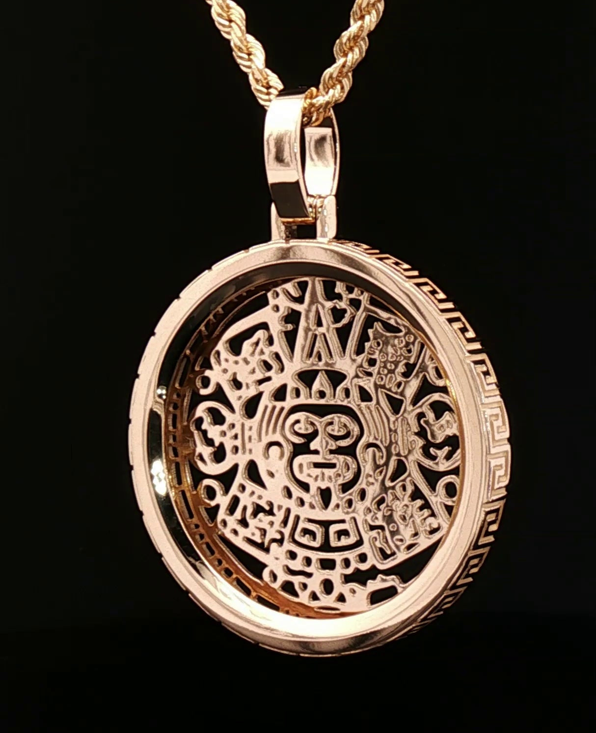 Custom 14k aztec backplate bezel for centenario