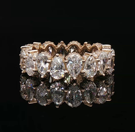 Eternity Pear Shape Ring With Sides Iced Out
