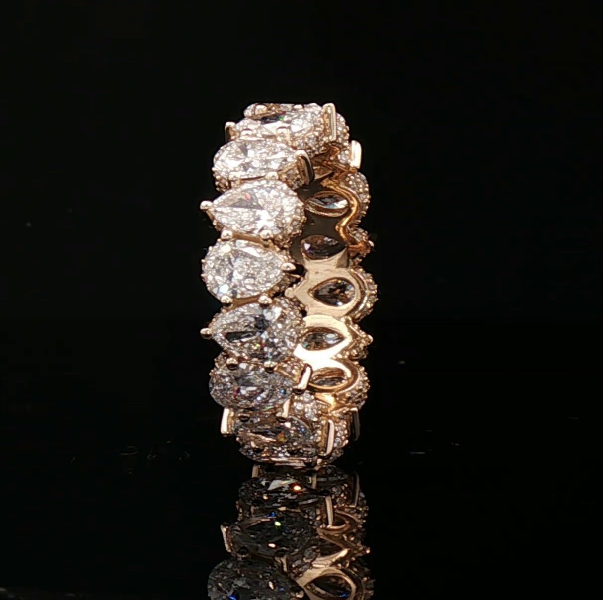Eternity Pear Shape Ring With Sides Iced Out