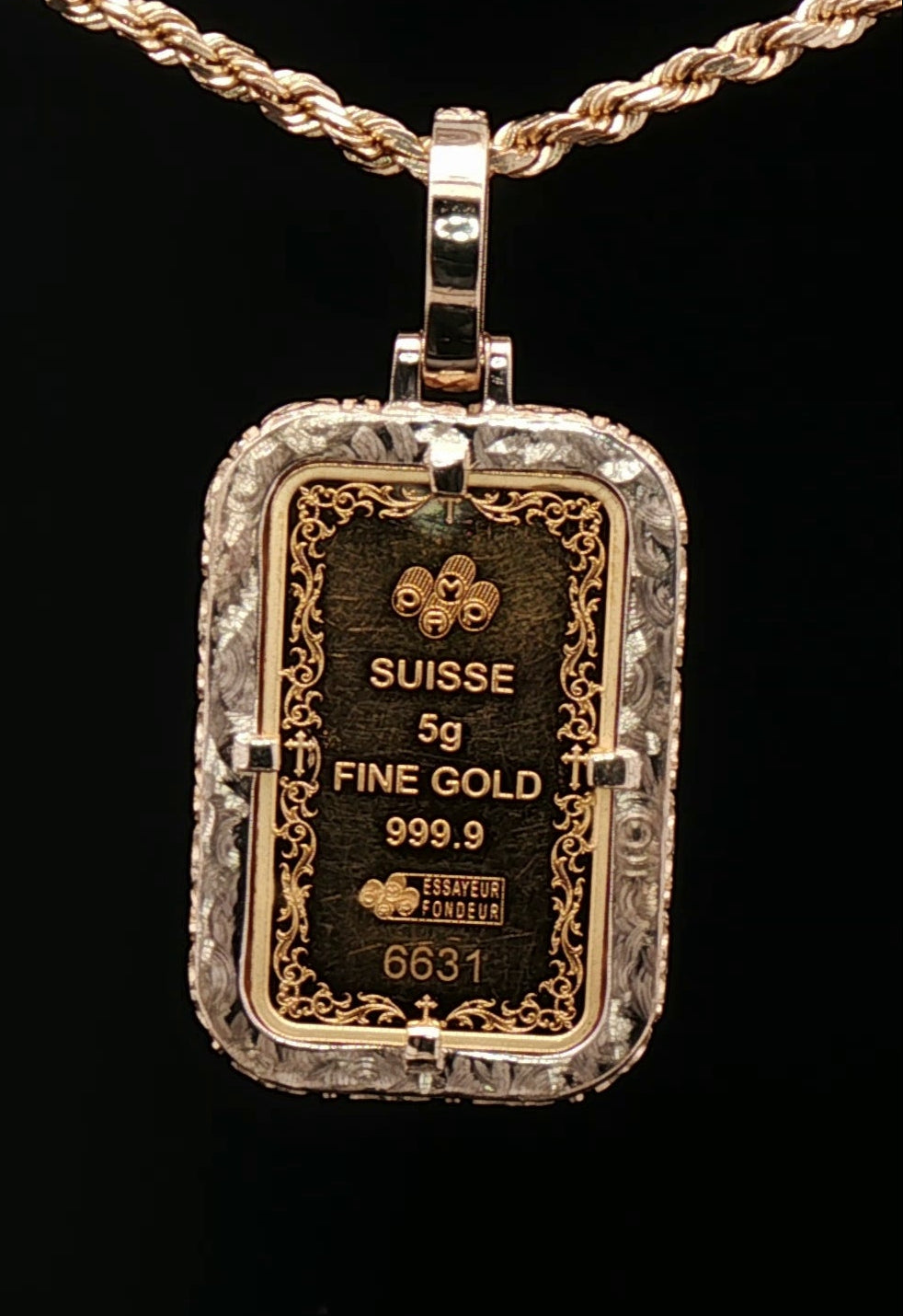 Custom 14k Thorn Vine 5g Pamp bezel