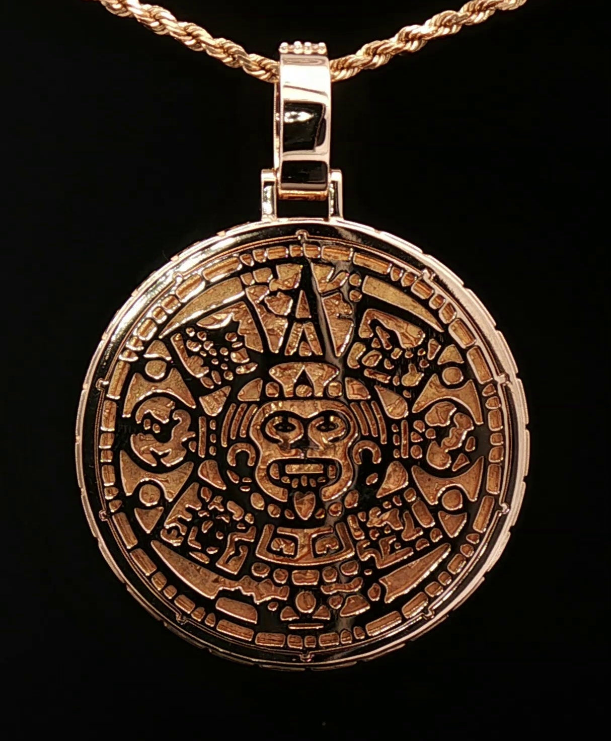 Custom 14k centenario aztec bezel with diamonds
