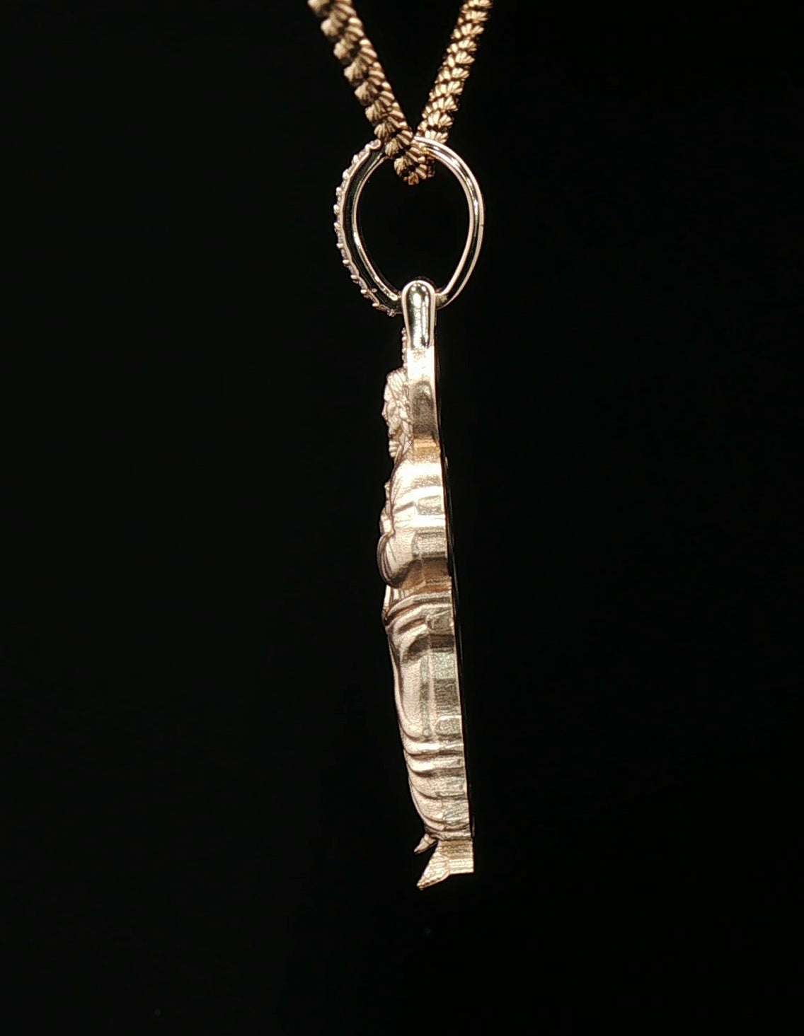 Custom 14k Tadeo Pendant with Diamond Halo