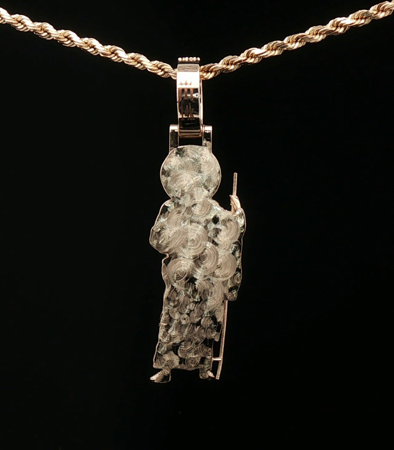 Custom 14k Tadeo Pendant with Diamond Halo