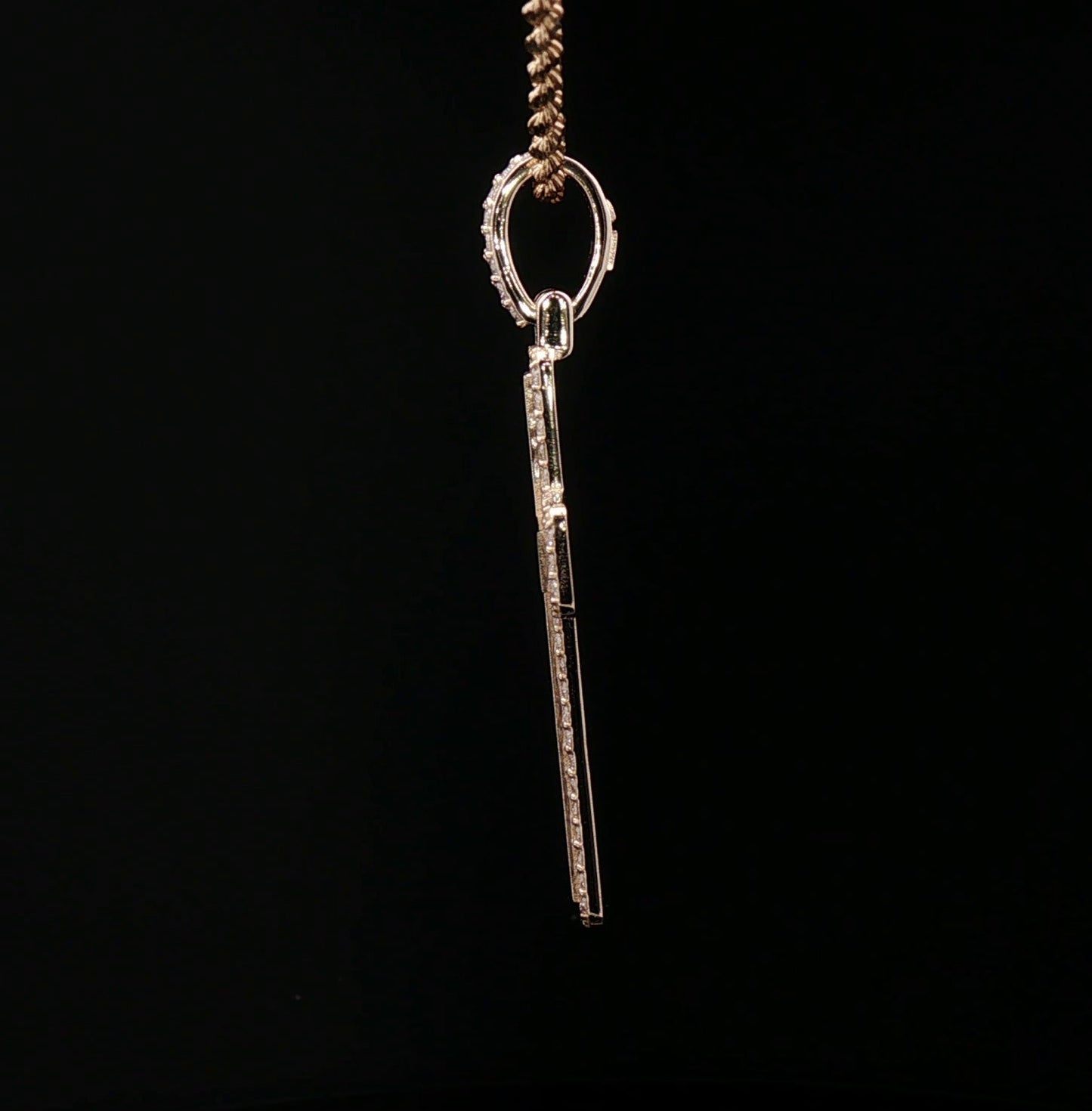 Custom 14k Diamond Border Cross