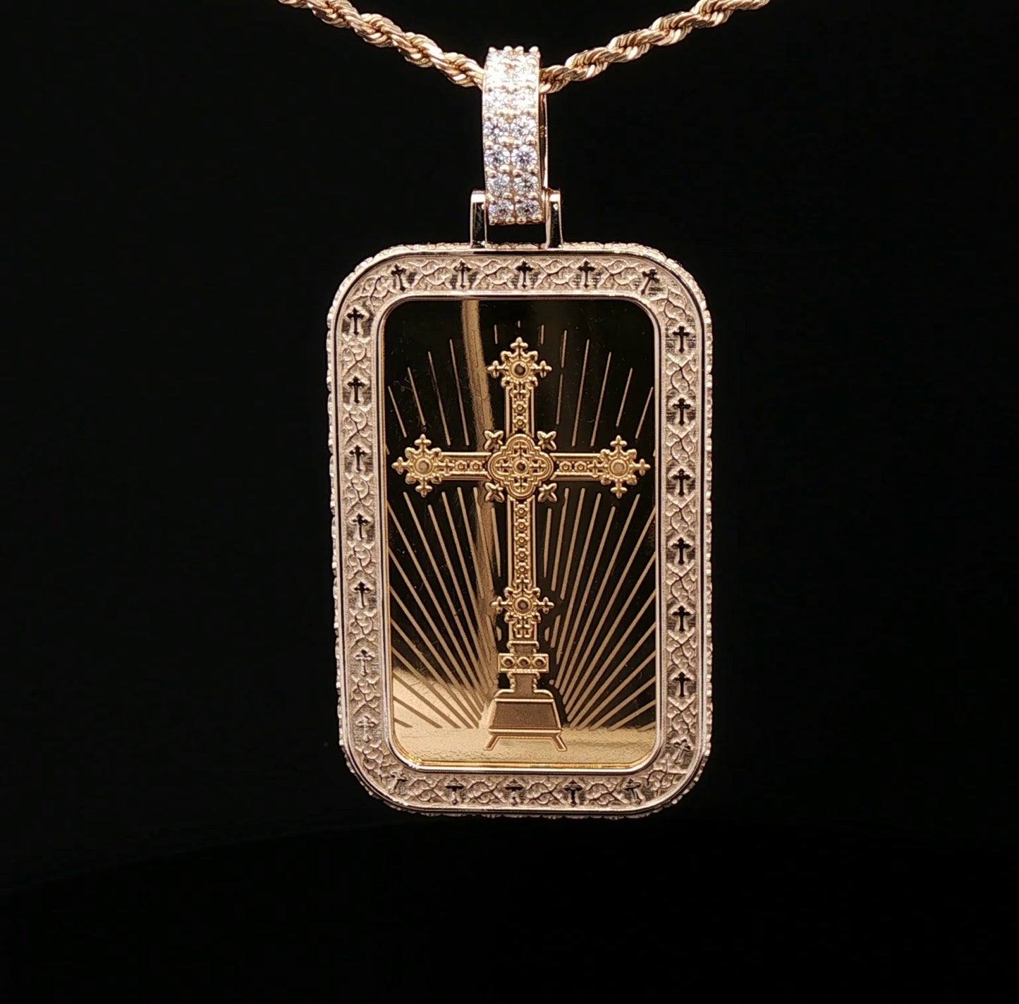 Custom 14k Thorn Vine 1oz Pamp bezel