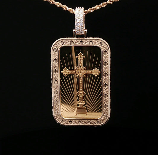 Custom 14k Thorn Vine 1oz Pamp bezel