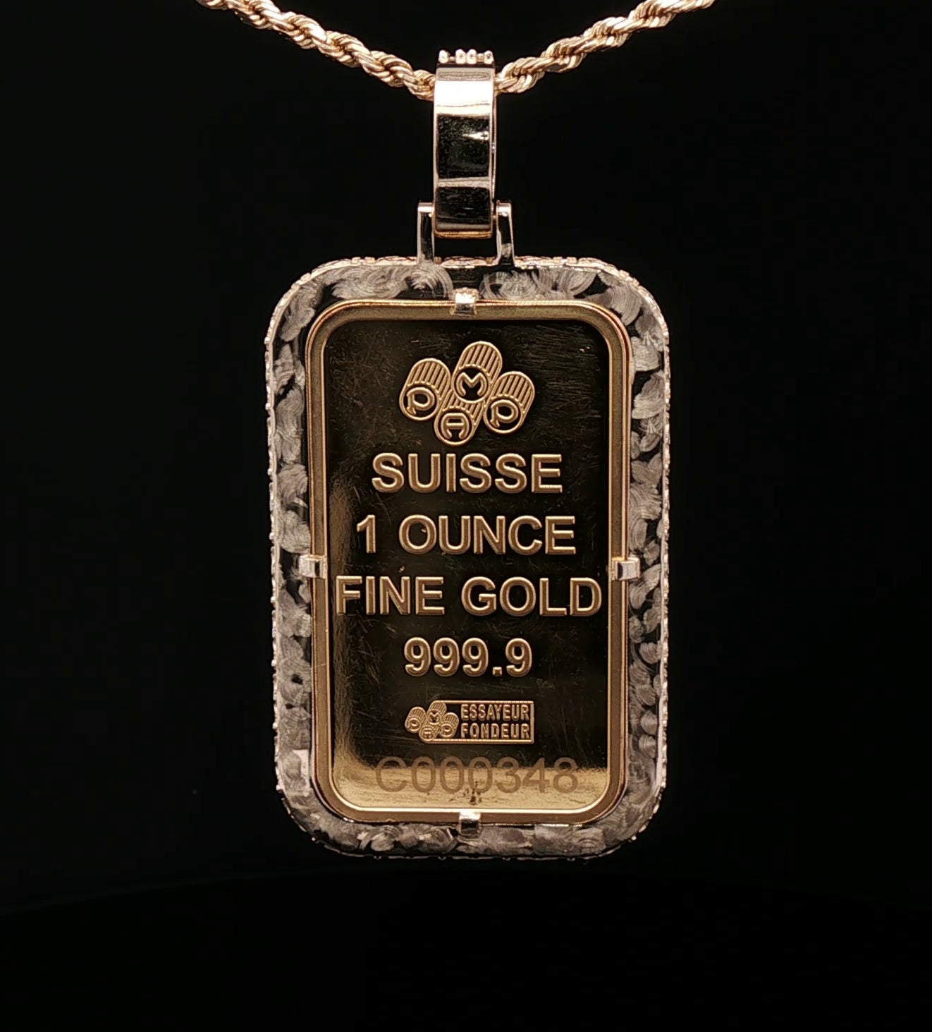Custom 14k Thorn Vine 1oz Pamp bezel