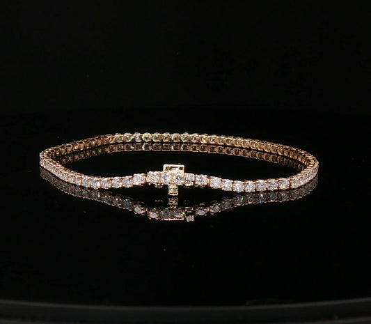 2mm 14k Lab Diamond Tennis Bracelet