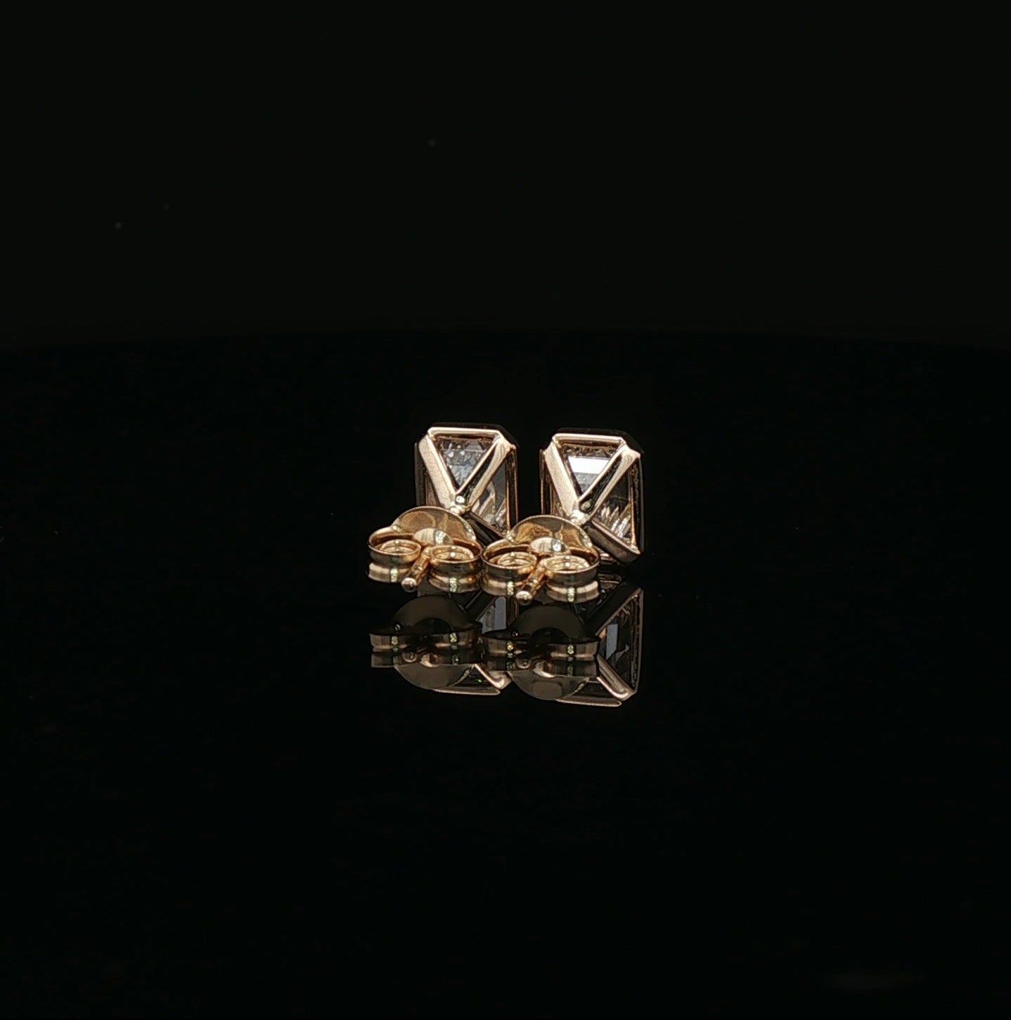 2ctw Emerald Cut Bezel Set Earrings