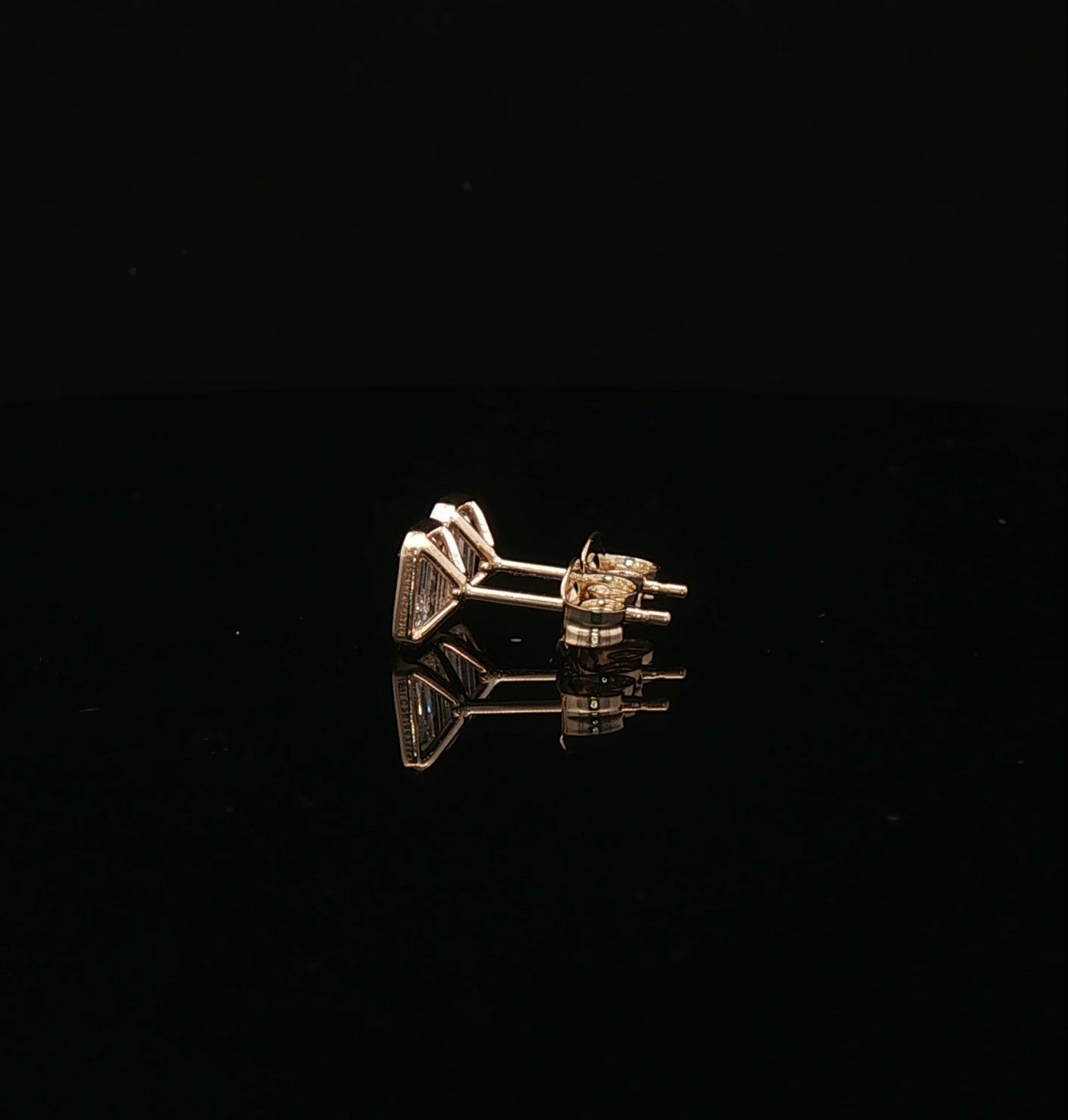 1ctw Emerald Cut Bezel Set Earrings