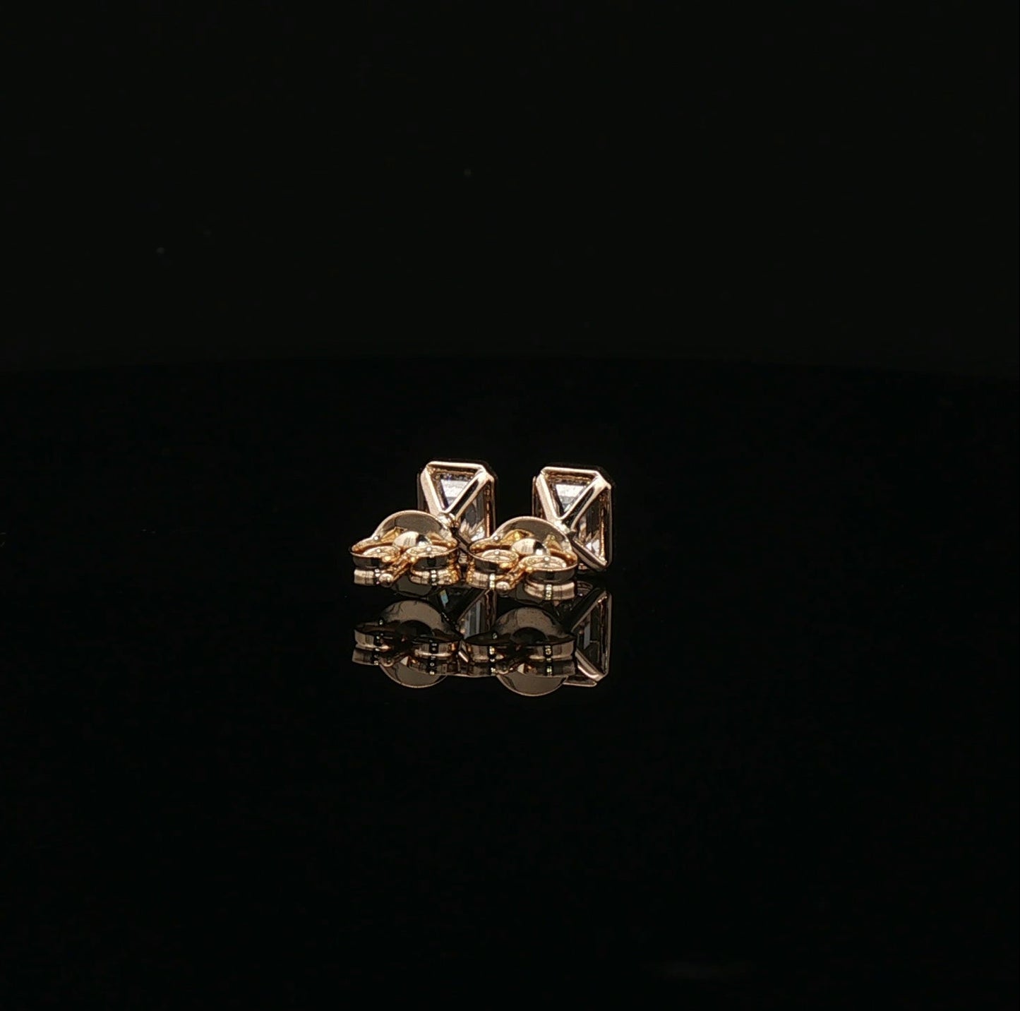 1ctw Emerald Cut Bezel Set Earrings