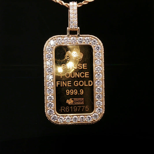 Custom 20 Pointer 14k Cross & Thorn 1oz Pamp Bezel