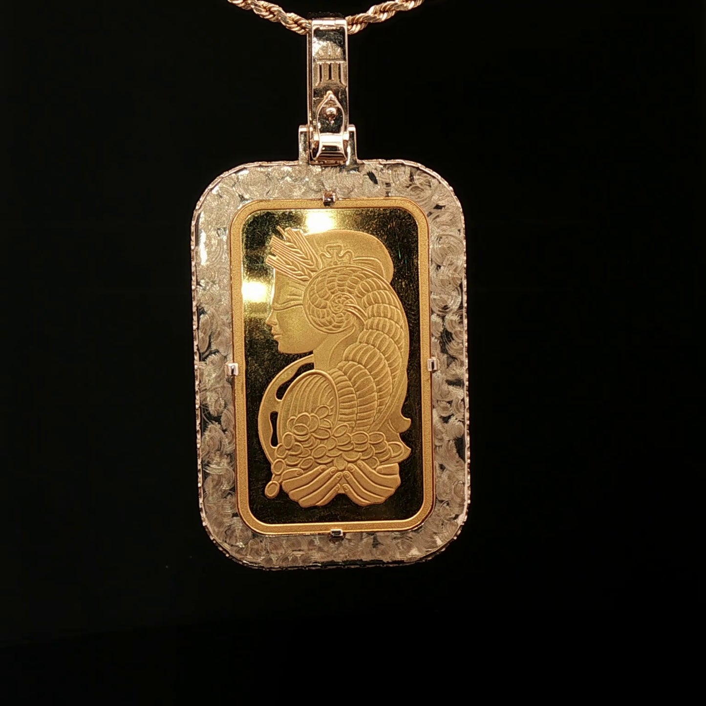 Custom 20 Pointer 14k Cross & Thorn 1oz Pamp Bezel