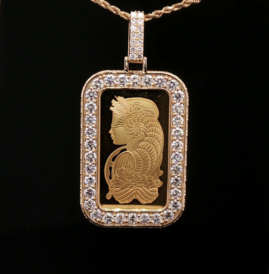 Custom 20 Pointer 14k Cross & Thorn 1oz Pamp Bezel