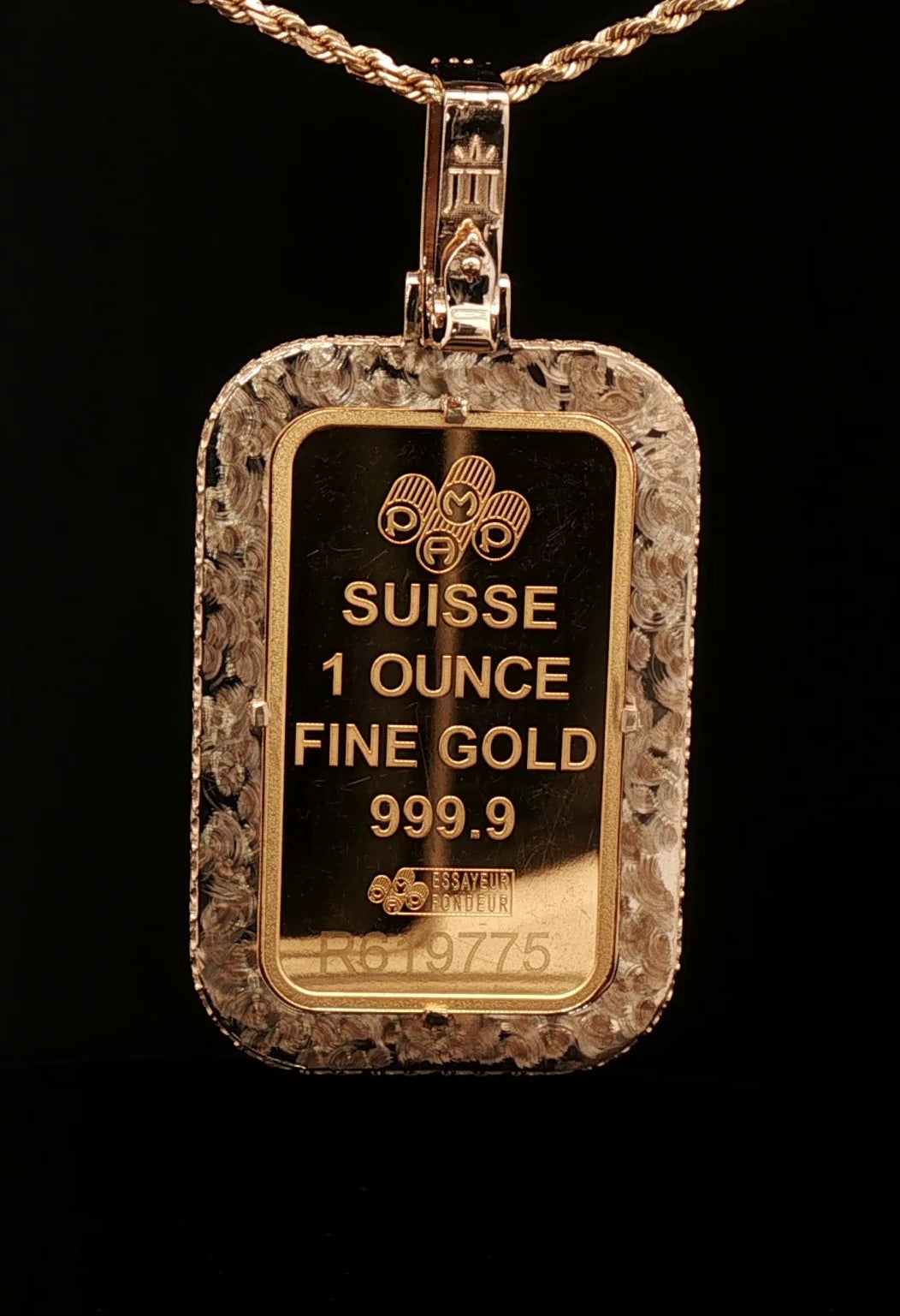 Custom 20 Pointer 14k Cross & Thorn 1oz Pamp Bezel
