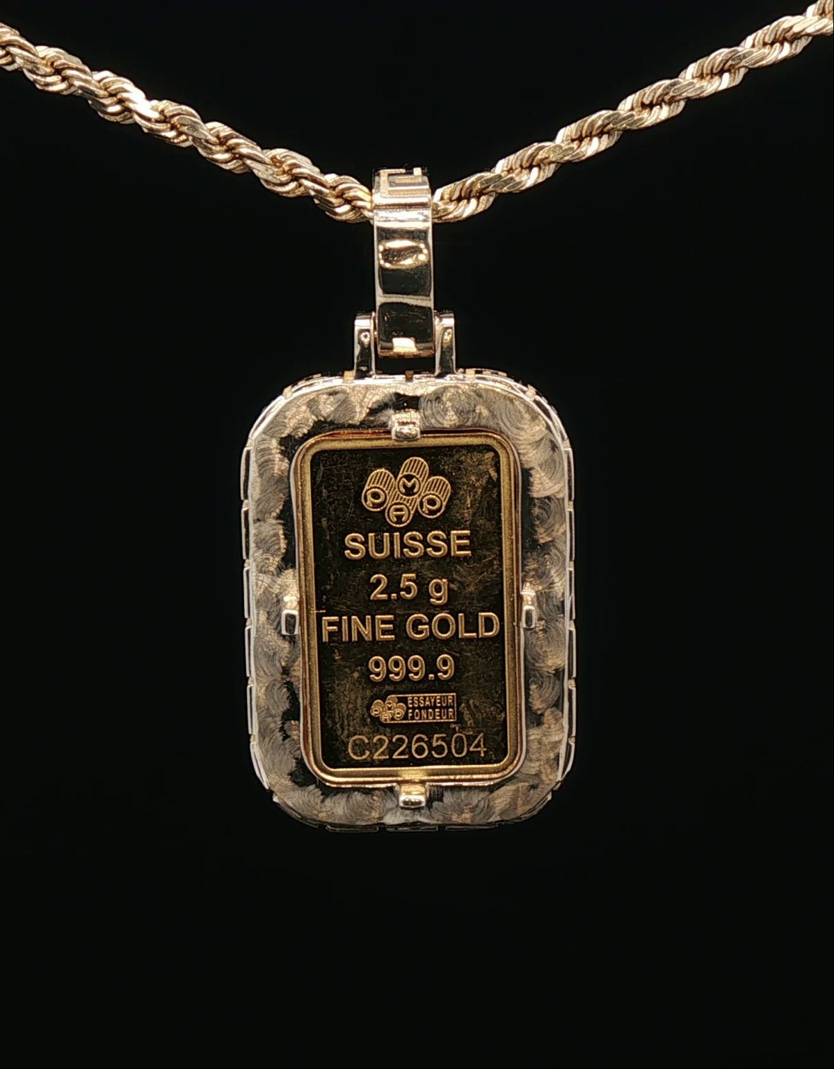 Custom 14k Greek Key 2.5g Pamp bezel